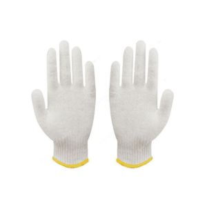 White Cotton Gloves Knitted